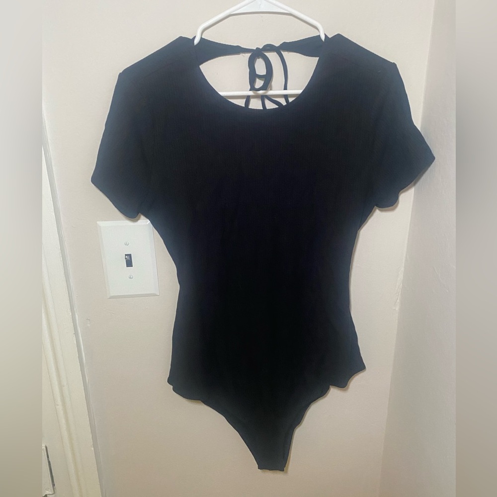 Reformation Black Bodysuit Backless XL